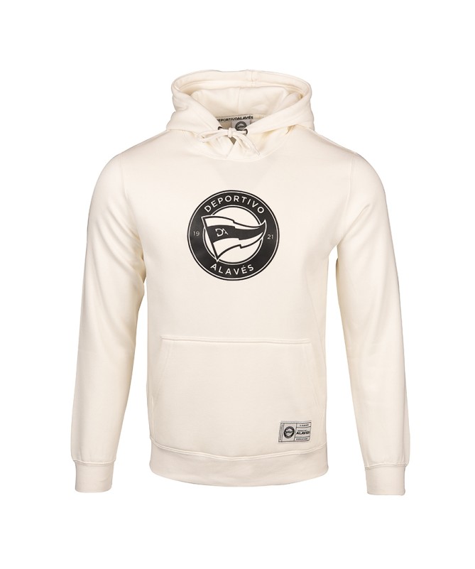 Hoodie Deportivo Alavés Blanca Con Escudo Negro 2024
