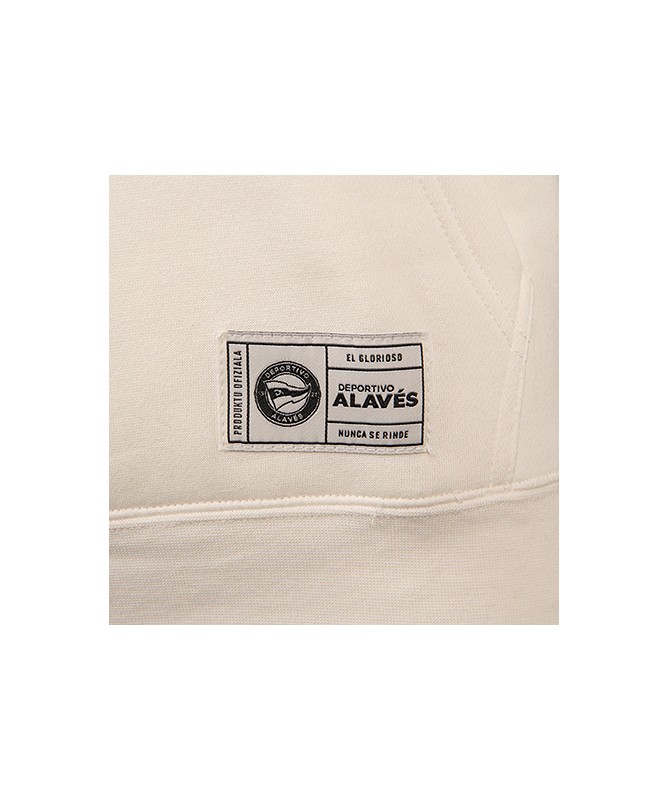 Hoodie Deportivo Alavés Blanca Con Escudo Negro 2024