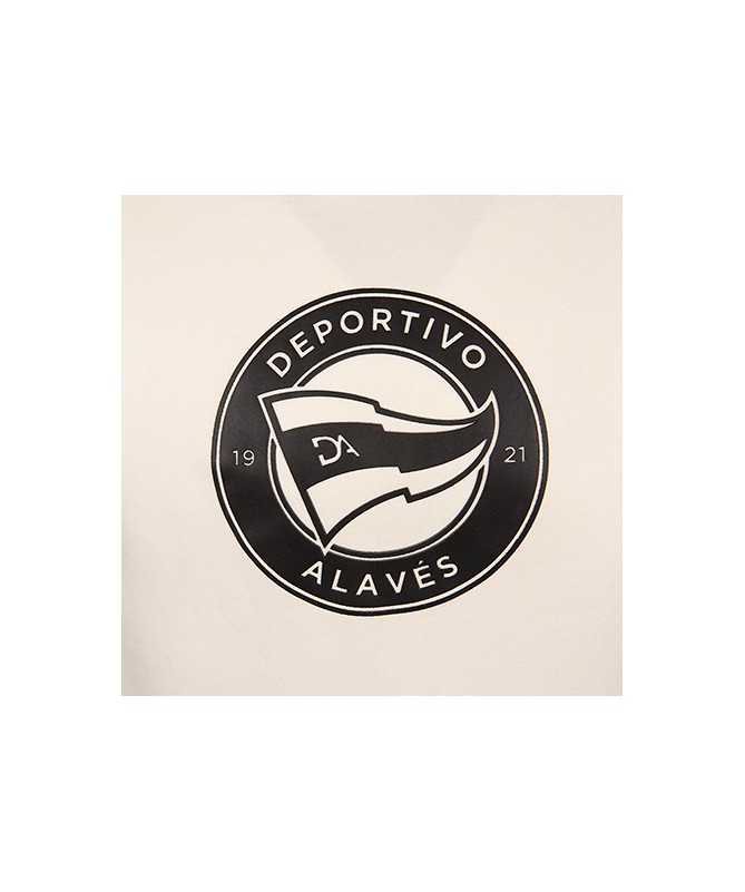 Hoodie Deportivo Alavés Blanca Con Escudo Negro 2024 JR