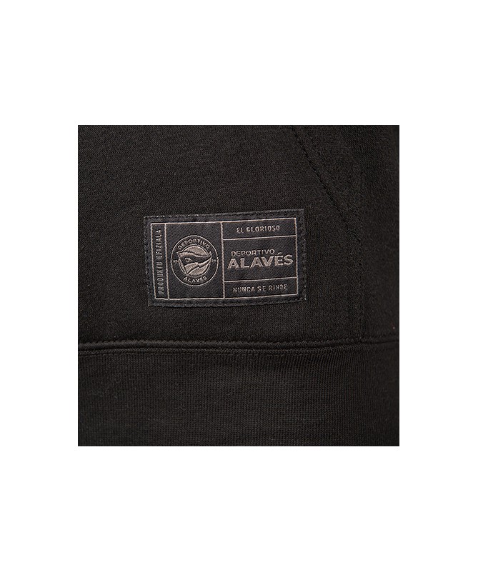 Hoodie Deportivo Alavés Negro Con Escudo Blanco 2024