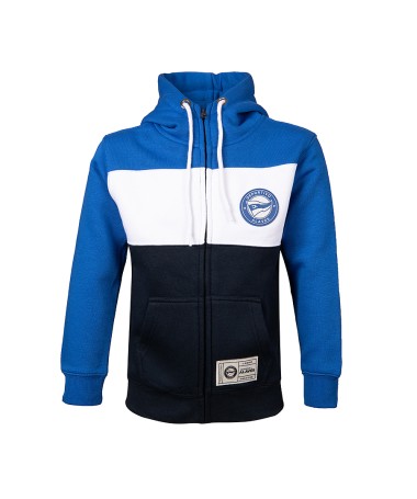 Hoodie Zip Deportivo Alavés Tricolor Albiazul JR