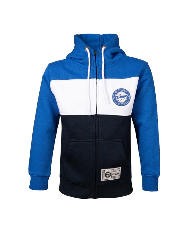 Hoodie Zip Deportivo Alavés Tricolor Albiazul JR