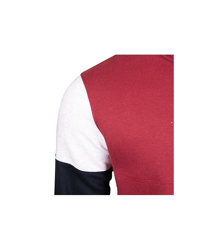 Hoodie Zip Baskonia Grana Mangas Bicolor