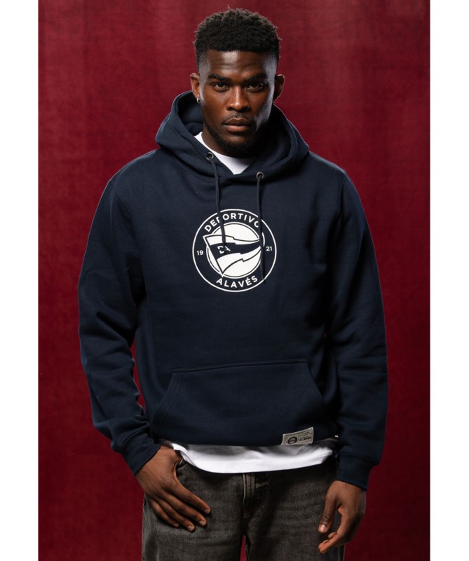 Hoodie Deportivo Alavés Azul Con Escudo Blanco 2024