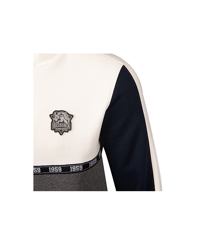 Hoodie Baskonia Tricolor Gris/Navy/Blanco JR