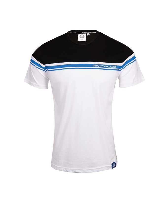 Camiseta Moda Deportivo Alavés Blanco Royal SS24 Texto Corporate