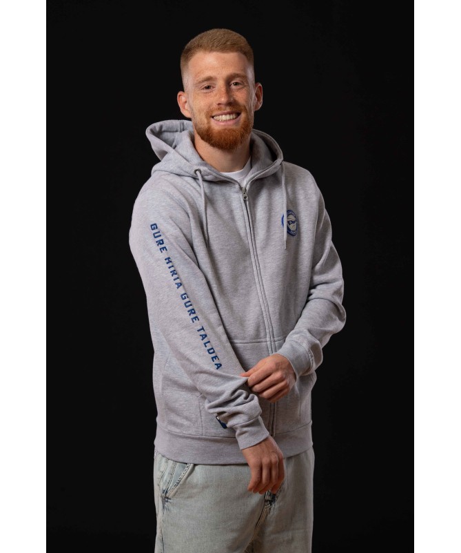 Hoodie Moda Deportivo Alavés City Gris Cremallera 24/25