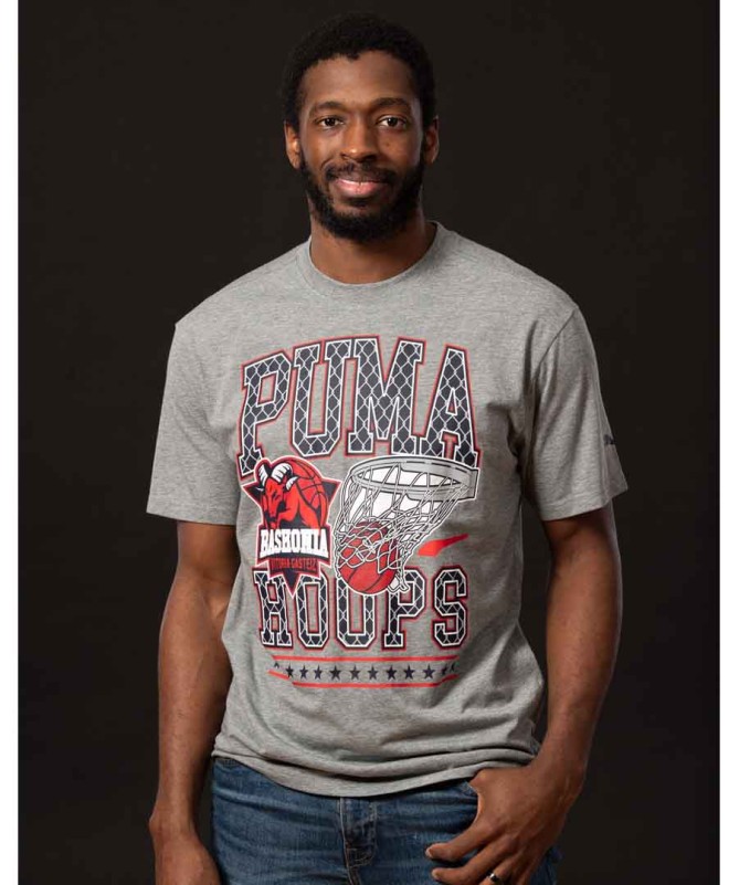 Camiseta Moda Oficial Baskonia Hoops Gris 25/26