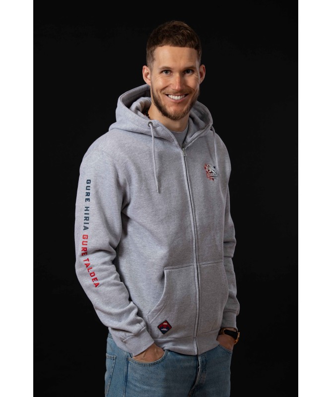 Hoodie Moda Baskonia City Gris Cremallera 24/25