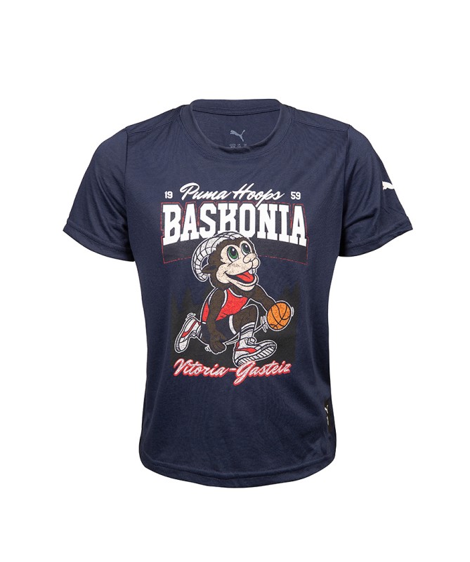 Camiseta Moda Oficial Baskonia Hoops Aker Marino 25/26 Junior
