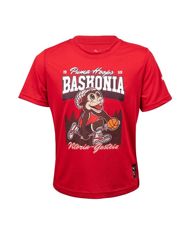 Camiseta Moda Oficial Baskonia Hoops Aker Roja 25/26 Junior