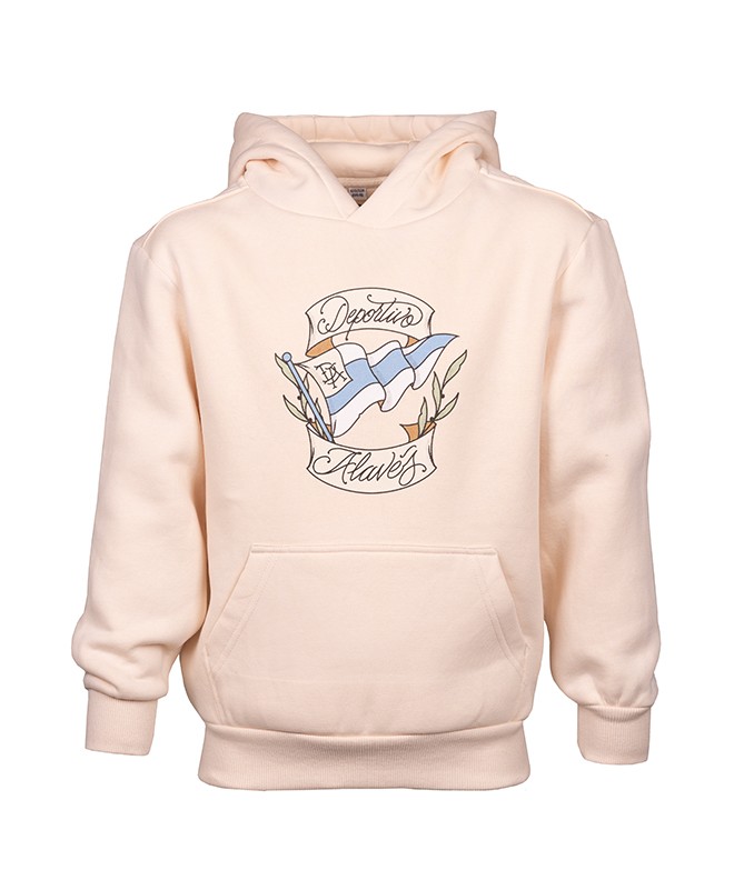 Hoodie Tattoo Banderín Beige Junior