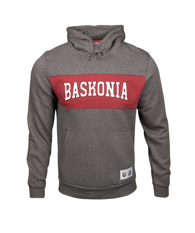 Hoodie Moda Baskonia Franja Roja Gris 2026